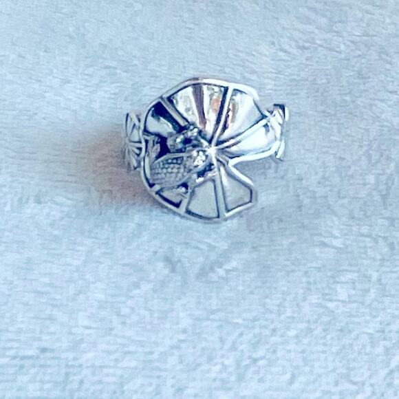 Frog On Lily Pad KC Studio 2011 Barry Kieselstein Cord Sterling Silver Ring - Picture 2 of 15